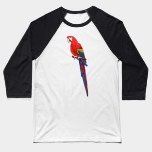 Scarlet macaw parrot cartoon illustration Baseball T-Shirt